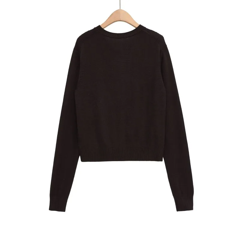 Vesten Voor Vrouwen Trui Bruin Elegante Outerwears Gebreid Vest Gezellige Truien Vrouw Vest Truien Femmes Y2K Top Crop