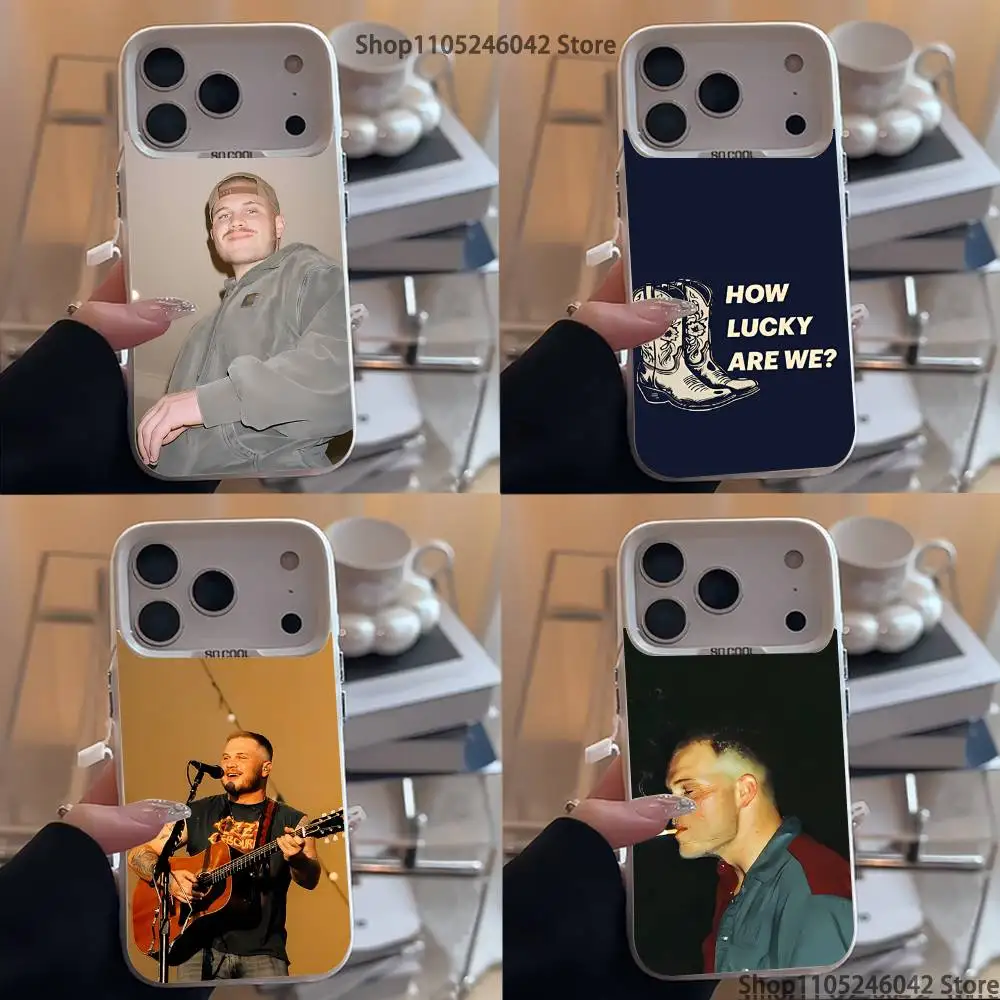 

Singer Z-Zach Bryan For iPhone 17,16,15,14,13,12,11,Mini,Pro,E,SE4,XS,MAX White Shockproof Candy Matte Cover