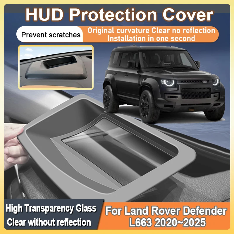 

Car HUD Display Cover For Land Rover Defender L663 2020~2025 2021 2023 2024 Head Up Reflective Projection Dustproof Accessories