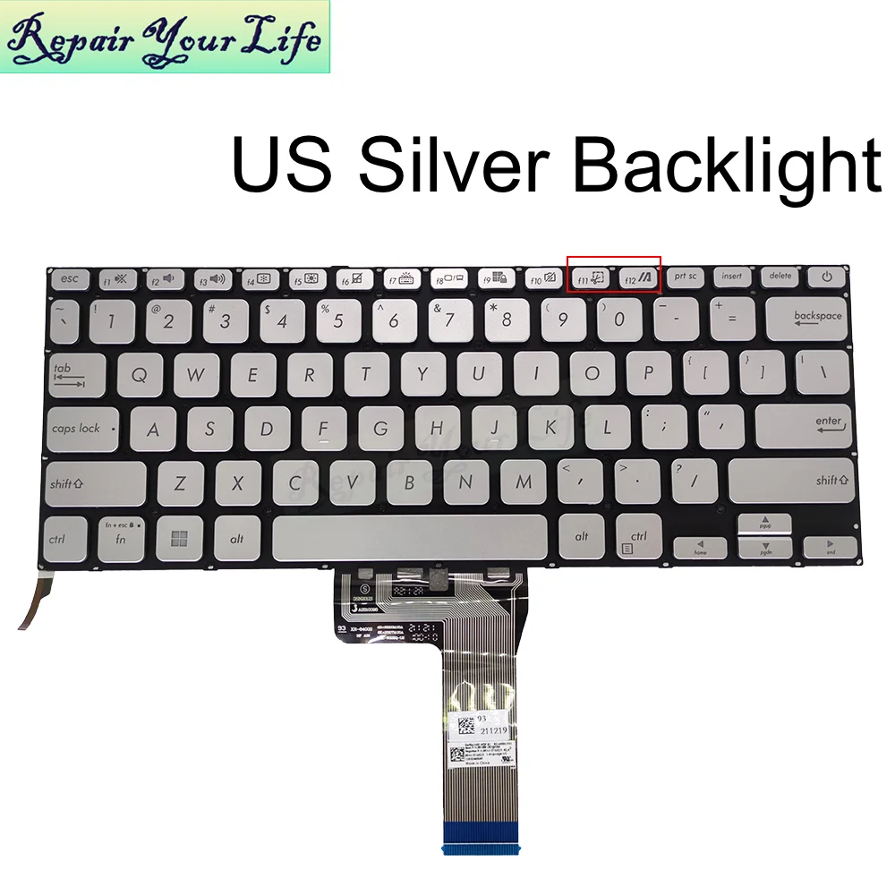 Imagem -06 - Teclado Retroiluminado Espanhol dos Eua para Asus Vivobook Eua Teclados Spa Vivobook X415 D415 M415 F415 X415ep X415ea X415ja X415da X415ma 282qus00