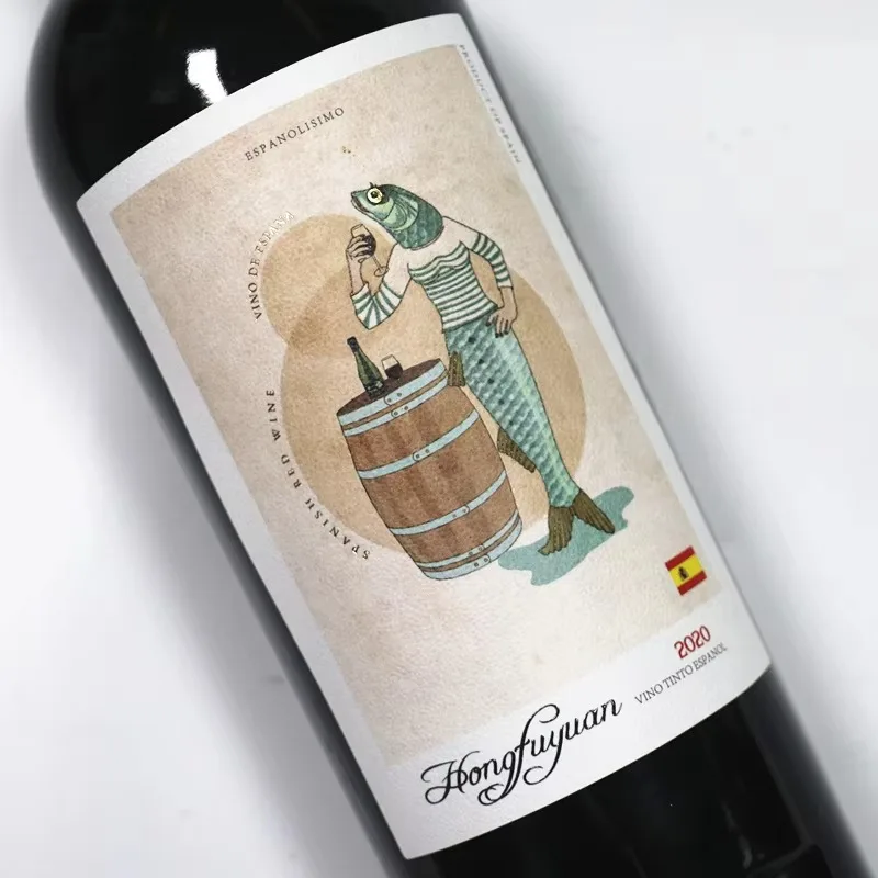 Custom White Wine Labels｜Gold Foil Stamping｜Embossed Sticker