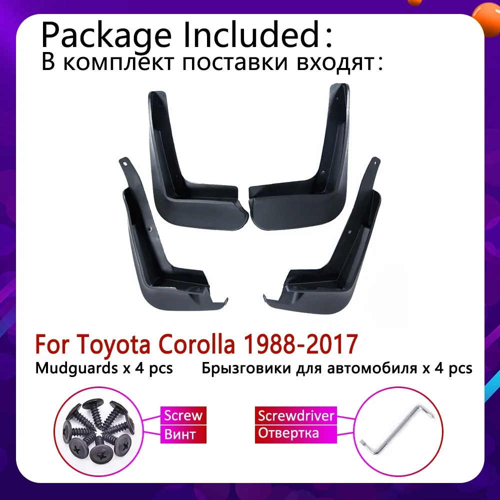 for Toyota Corolla Altis E90 E100 E120 E130 E140 E170 1988~2017 Auto Fender Mud Guard Splash Flaps Mudguards Car Accessories