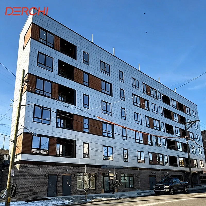 DERCHI NFRC Energy Star Windows Modern Hurricane Impact Soundproof Aluminum Thermal Break French Casement windows