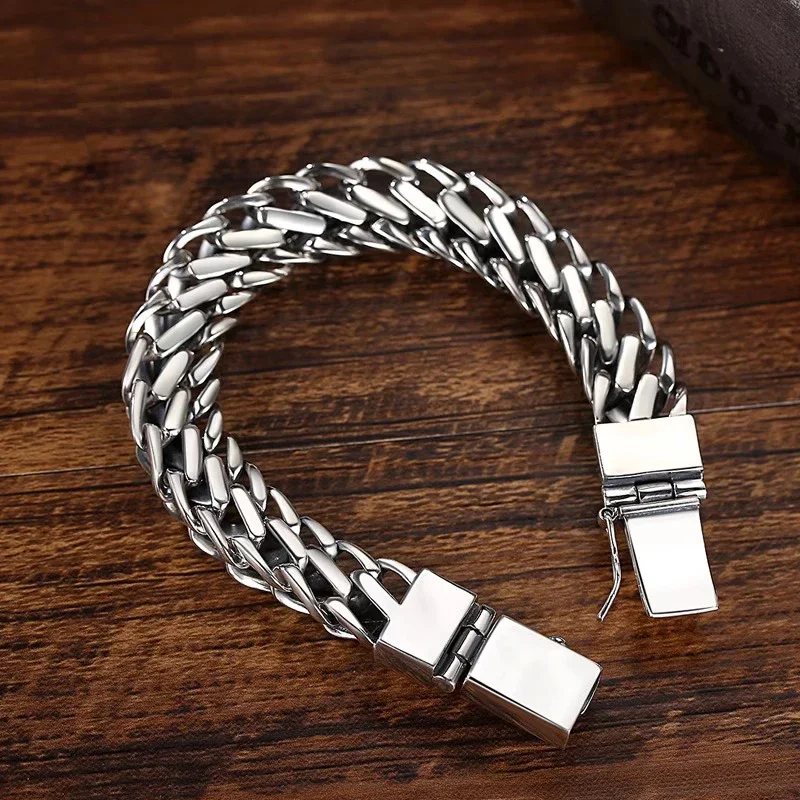 New Silver Color Line Korean Version Bracelet Men Women Chain Personalized Retro Simple Trend Accessories Fashion Jewelry