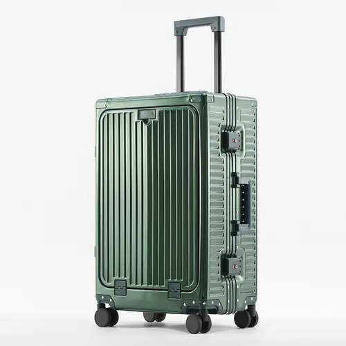 COLENARA Suitcase 20 Inches Business Boarding Box 24" Men's All Aluminum Magnesium Alloy Trolley Case Front Opening Luggage - Image 12