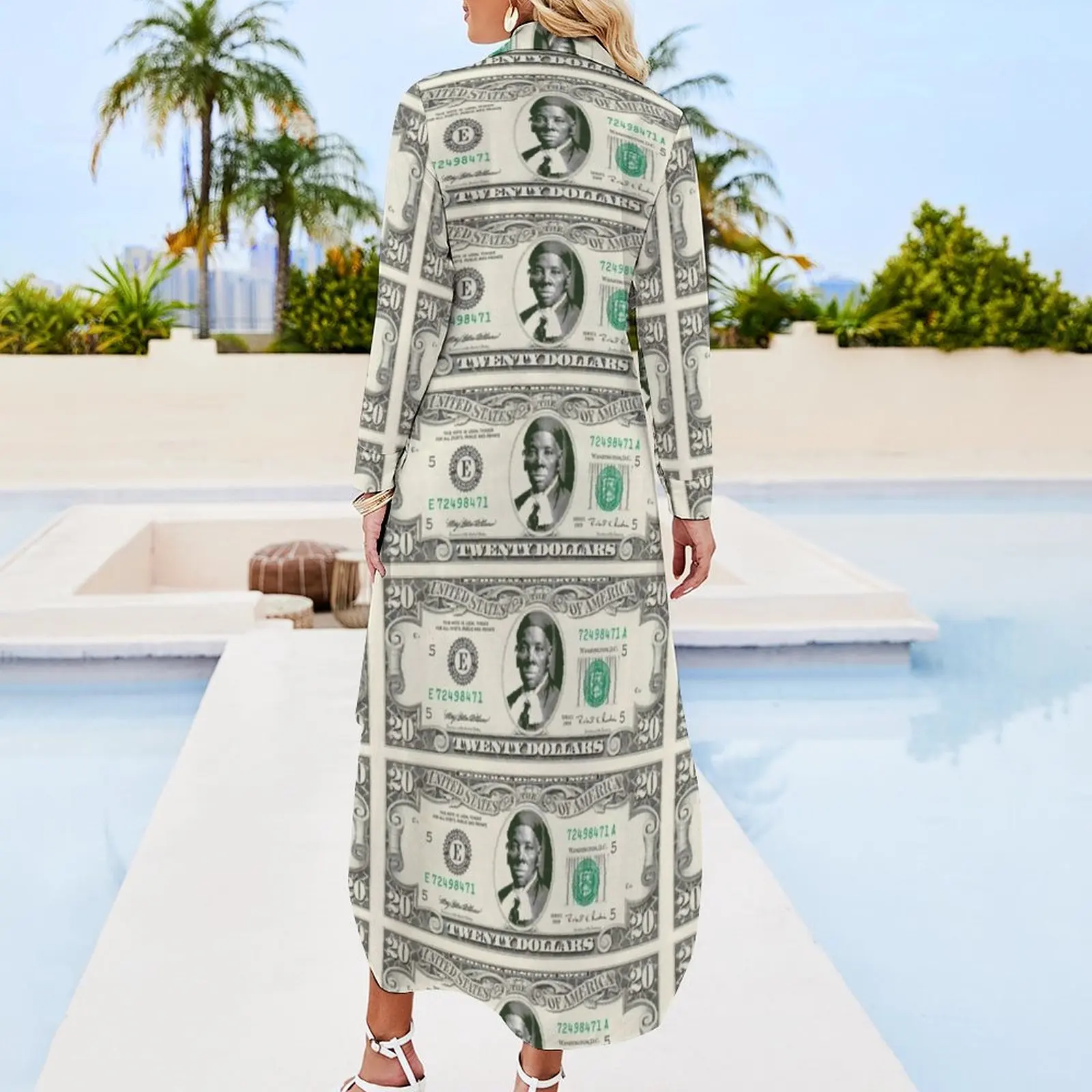 harriet tubman dollar Long Sleeved Shirt Dress long dress women summer elegant guest wedding dress Woman dresses