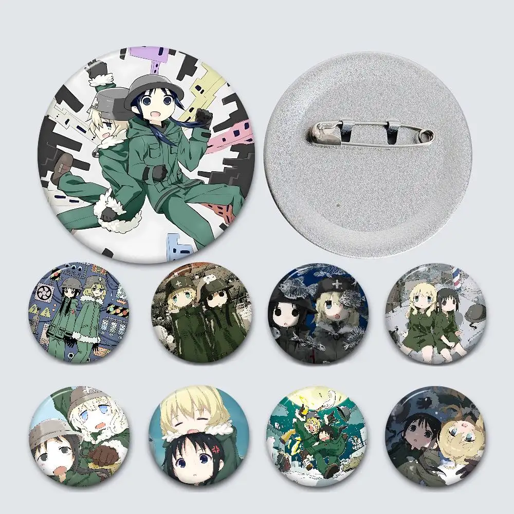 Anime G-Girls Last Tour 58mm handgemachte Brosche Cartoon Cosplay Abzeichen auf Rucksack Schmuck Zubehör Geschenke