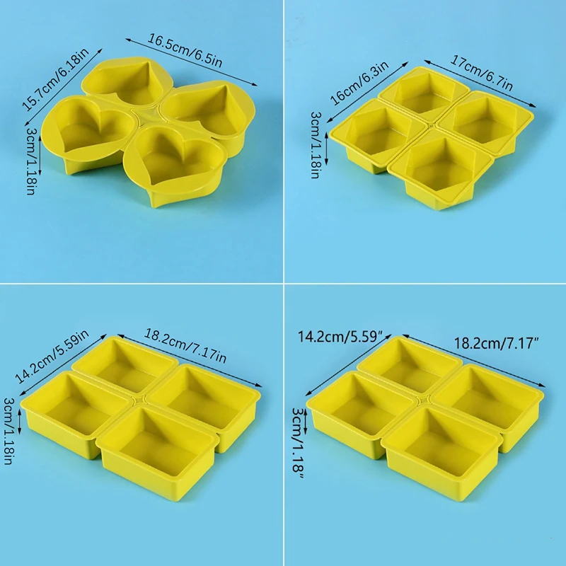 1Pc stampo per sapone in Silicone fai da te rotondo ovale quadrato cuore esagonale a forma di Silicone fatto a mano strumento per fare il sapone