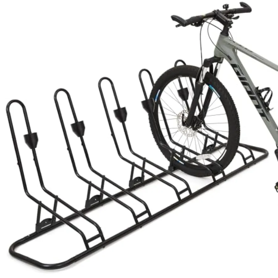 

Floor Bike Rack for 5 Bikes, Safeguard Disc Brakes and Derailleurs Design, Waterproof Bicycle Stand Indoor/Outdoor/Garage Use,