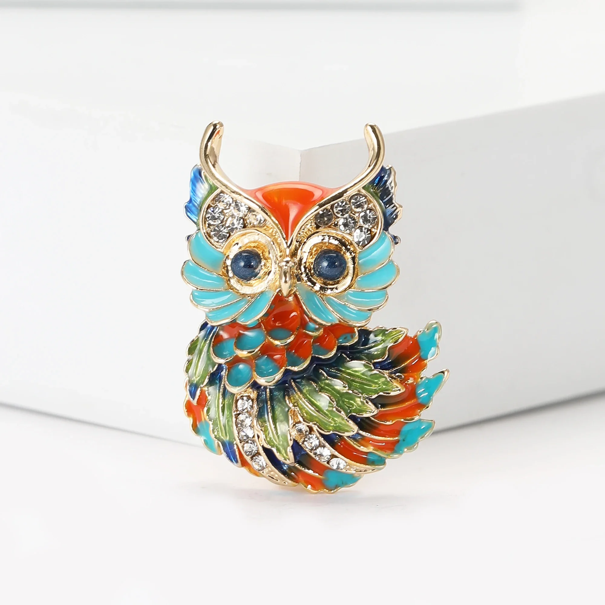 

New Enamel Owl Brooches for Women Unisex Rhinestone Animal Pins Event Party Backpack Decoration Clothes Accessories