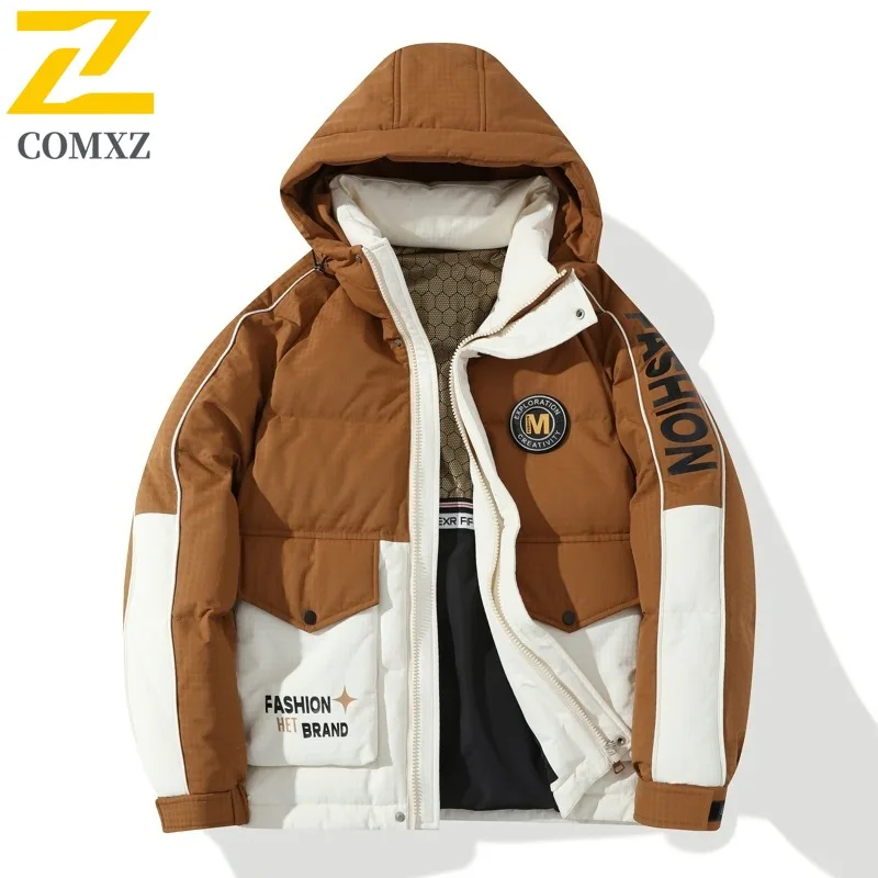 COMXZ Men Cotton Padded Jacket Graphene Thermal Outdoor Camping Coldproof Climbing Padded Jacket Stylish Travel Bread Jackets