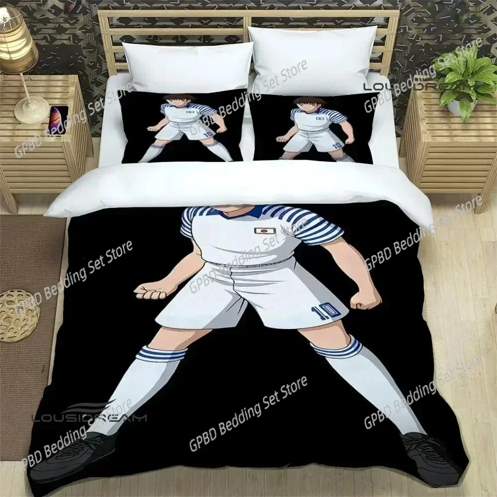 Captain Tsubasa Cartoon Comfortable Duvet Quilt Cover Pillowcase Bedding Set Children Bedroom Decoration Home Textile