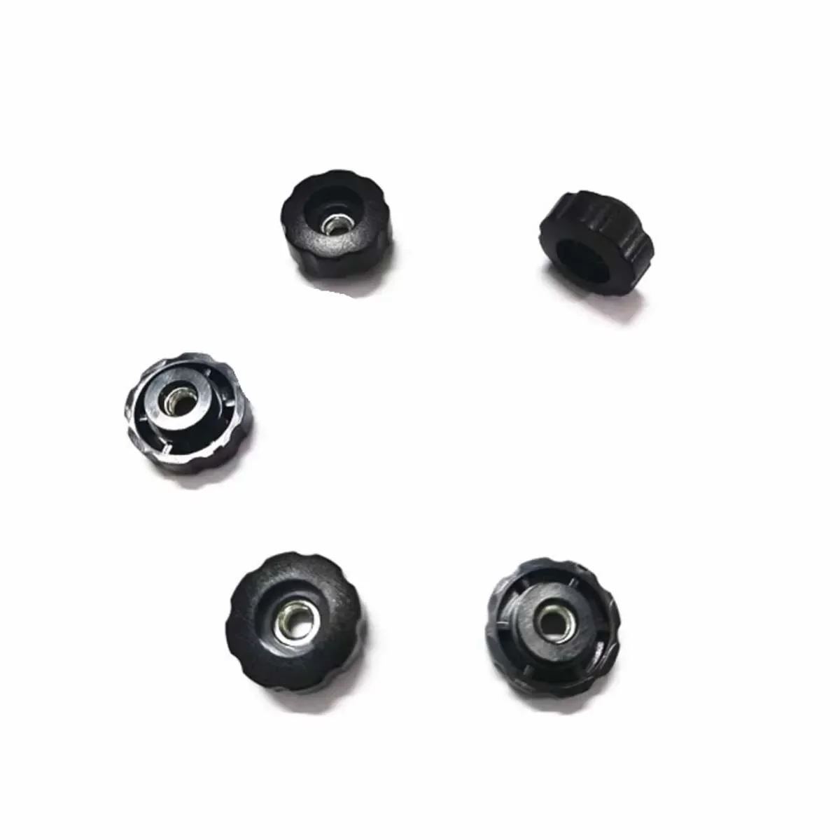 22# Straight Grain Round Handle Adjustable Knob Screw, Plastic Rubber Head Hand Twist Bolt for Manual Adjusting & Locking
