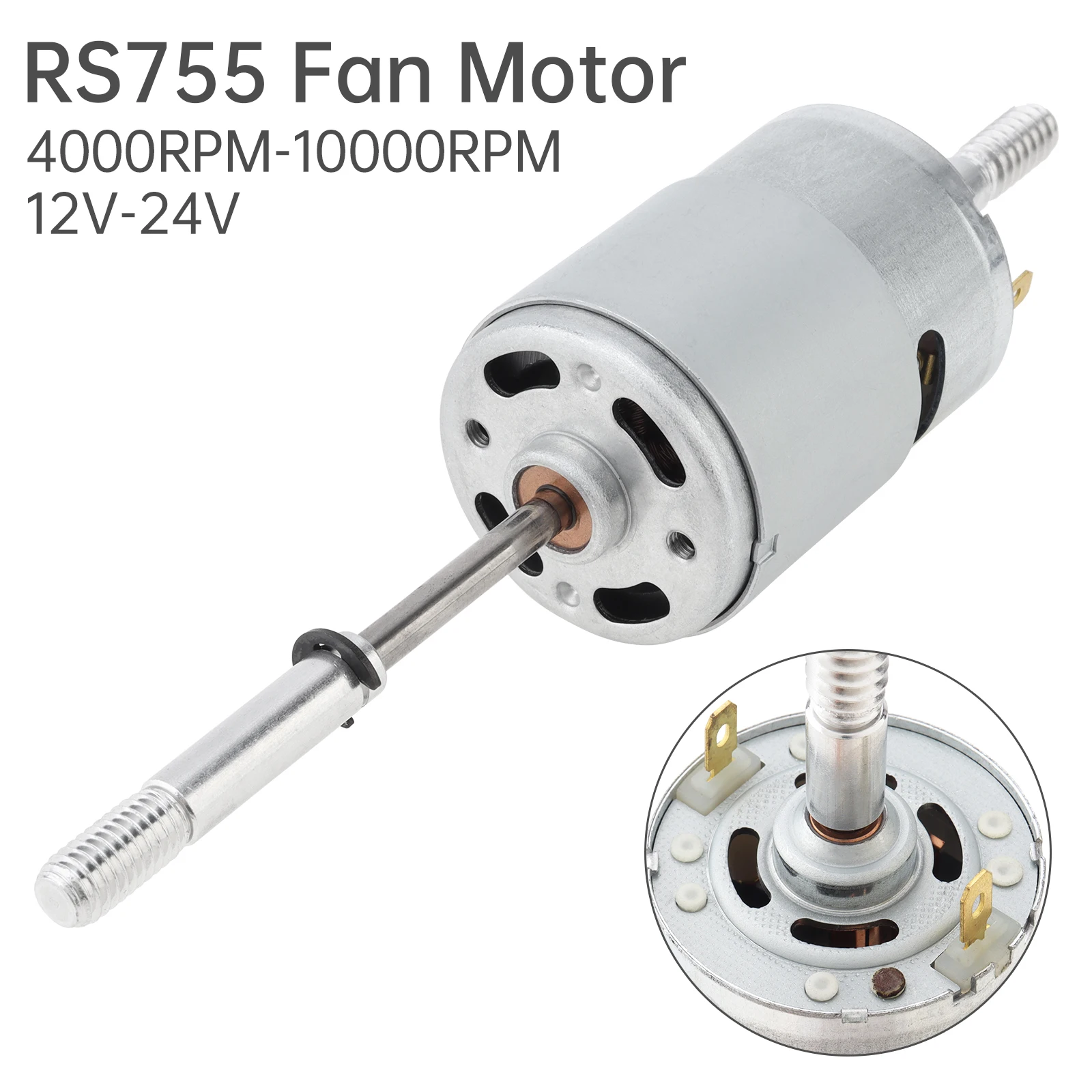 

RS755 DC Fan Motor 12V-24V 4000RPM-10000RPM Dual Output Shaft DC Motor Replacement 220V AC for Electric Fan RS 755 DC Fan Motor