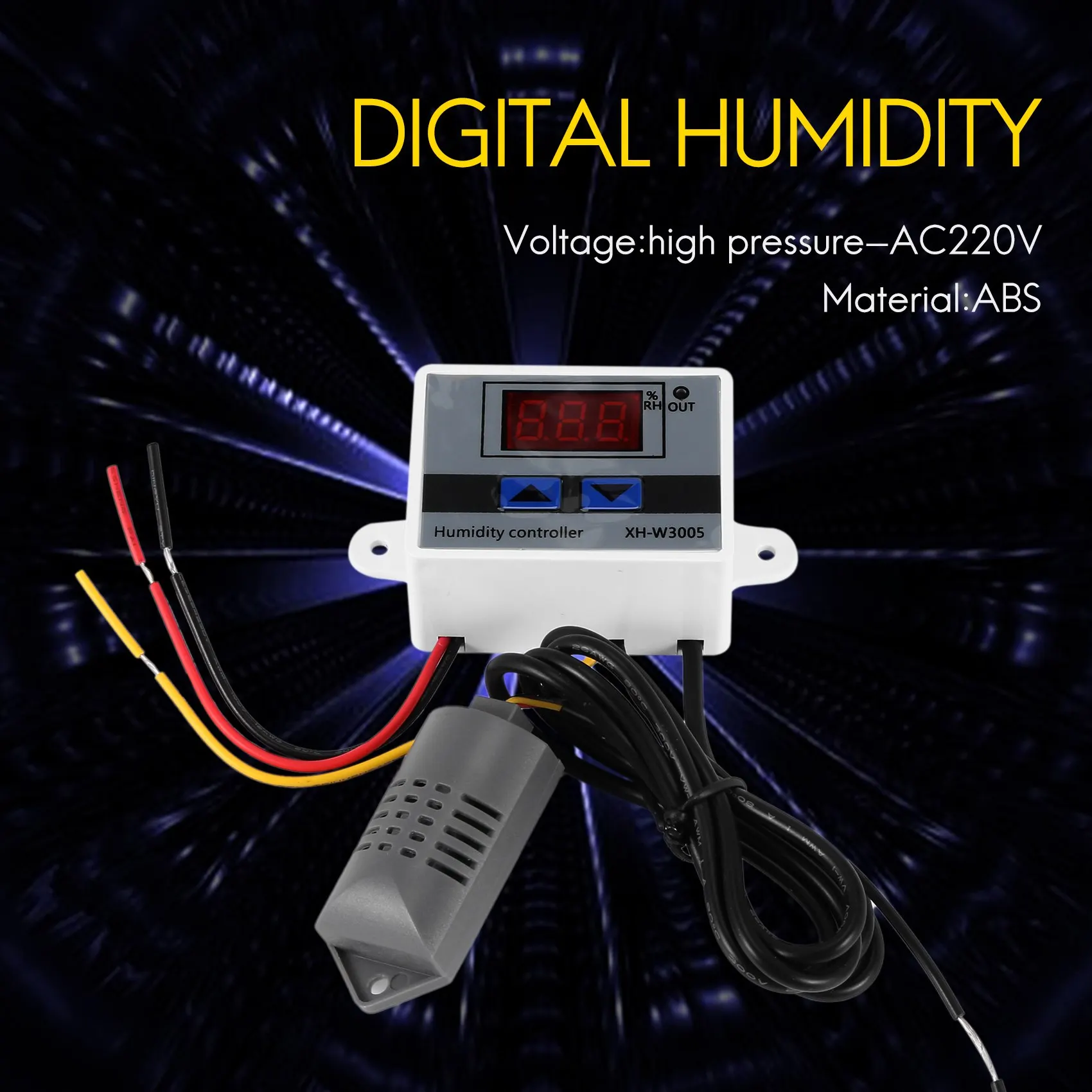 Digital Humidity Controller Hygrometer Humidity Control Switch 0~99%Rh Hygrostat With Humidity Sensor AC220V