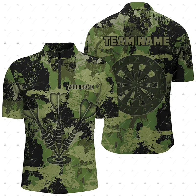 Custom Name Mesh Breathable Darts Skull Flame Graffiti Vintage 3DPrint Harajuku Summer Short Sleeve Zipper Polo Jersey Shirts A2