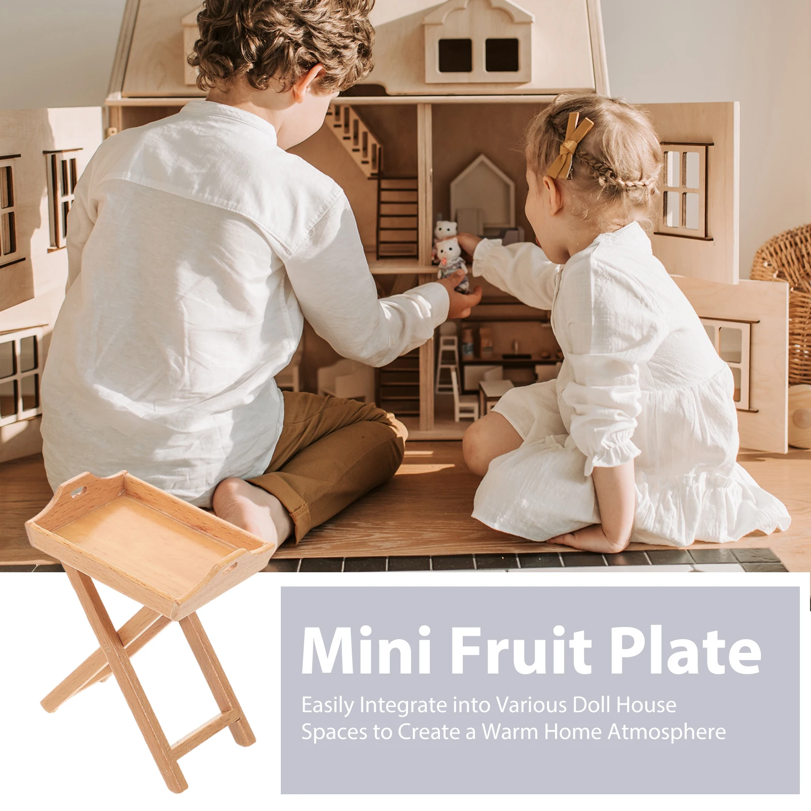 Miniaturowa taca na owoce w skali 1:12 do dekoracji sceny kuchennej w domku dla lalek, mini akcesoria meblowe, drewniany regał na warzywa