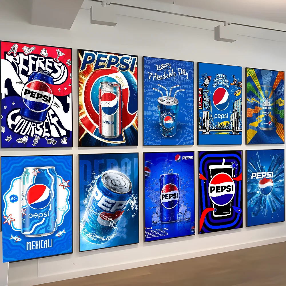 الصودا العلامة التجارية الفن بيبسيس ورق أبيض ملصق مقاوم للماء ورقة ملصق مقهى بار الجمالية الفن طلاء جدران #1