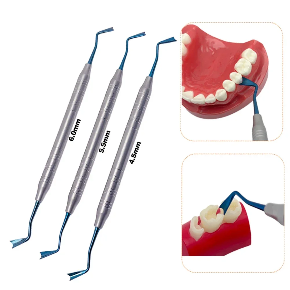 

Stainless Steel 3Pcs Dental Implant Gingival Retraction Dental Gum Separator Double Ends Dentist Gum Separator Isolation Tool