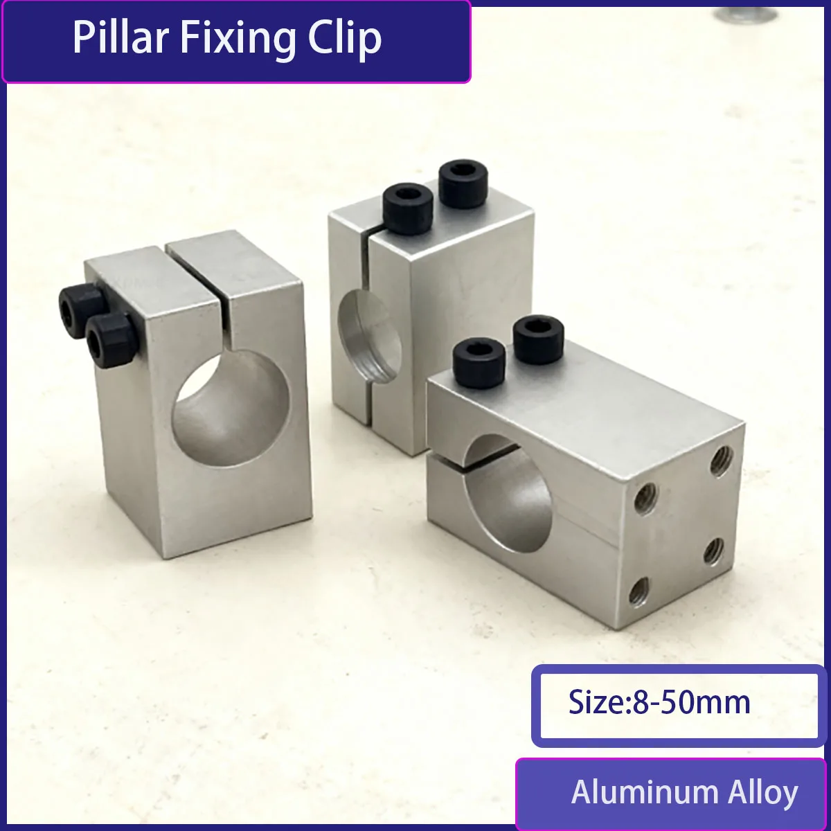 

8-50mm Aluminum Alloy Shaft Fixing Bracket - Parallel Guide Shaft Support Pipe Clamp Bearing Housing