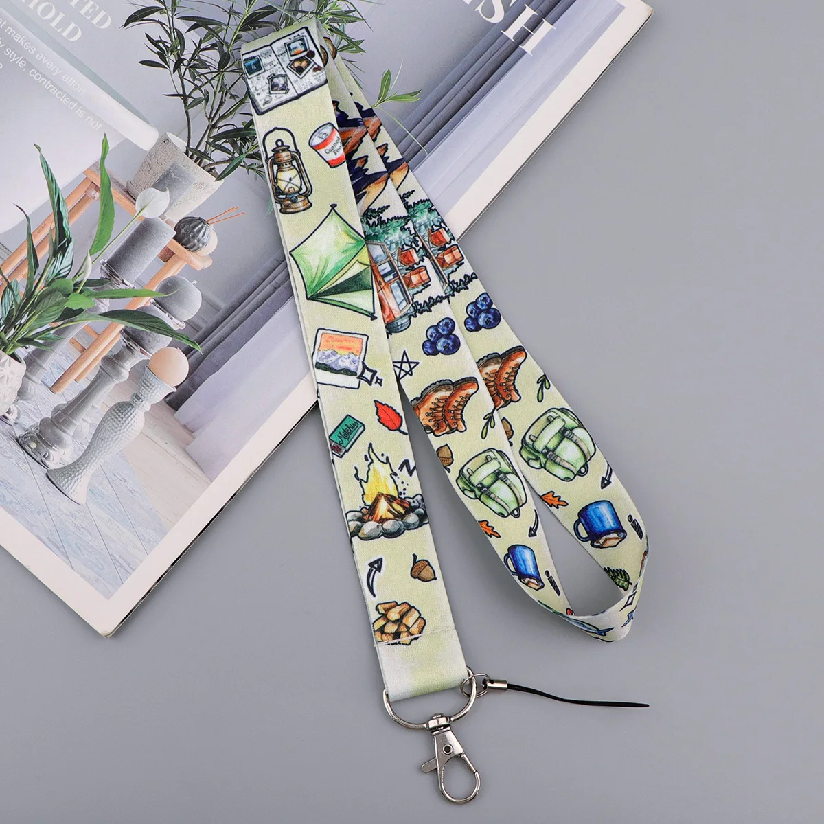 Nature Scenery Winter Panda Lanyard Neck Strap Keychain ID Card Cover Badge Holder Mobile Phone Hang Rope Keyring Accessories