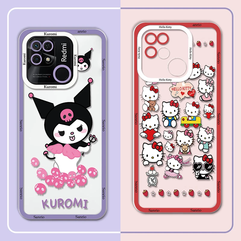 Cute Cartoon Case For Redmi 10C Phone Cover Kuromi My Melody Rabbit Soft TPU Coque For Xiaomi Redmi10C 10 C Couple Transparent