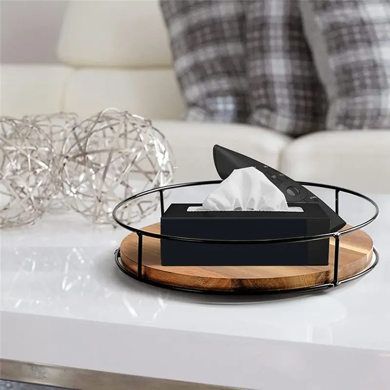 ABUN Non-Skid Wood Turntable Organizer, 360° for Spinning Lazy Susan for Cabinet, Pantry, Kitchen Countertop, 23x23x5cm,