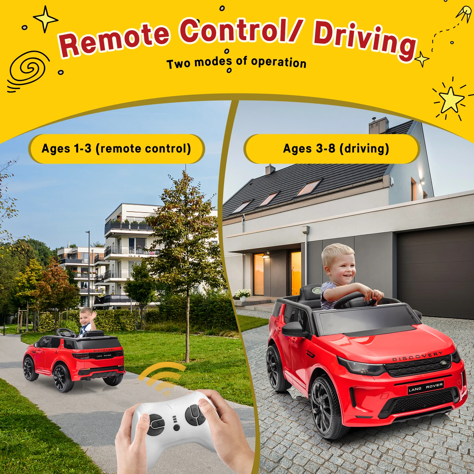 Ride on Car for Kids 12V Power Battery Electric Vehicles Licensed Land Rover Ride On Truck w/Parent Remote Control, MP3 Player