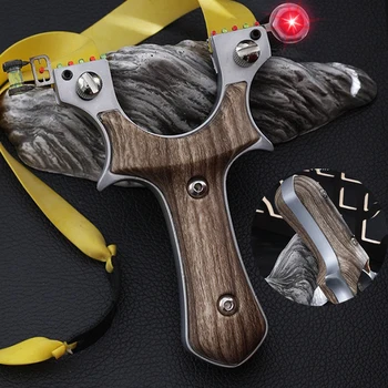 야외 사냥 및 사격 사냥 액세서리 Caza를 위한 두꺼운 손잡이 8020 Tirachinas를 갖춘 레이저 금속 Tirachinas 출시