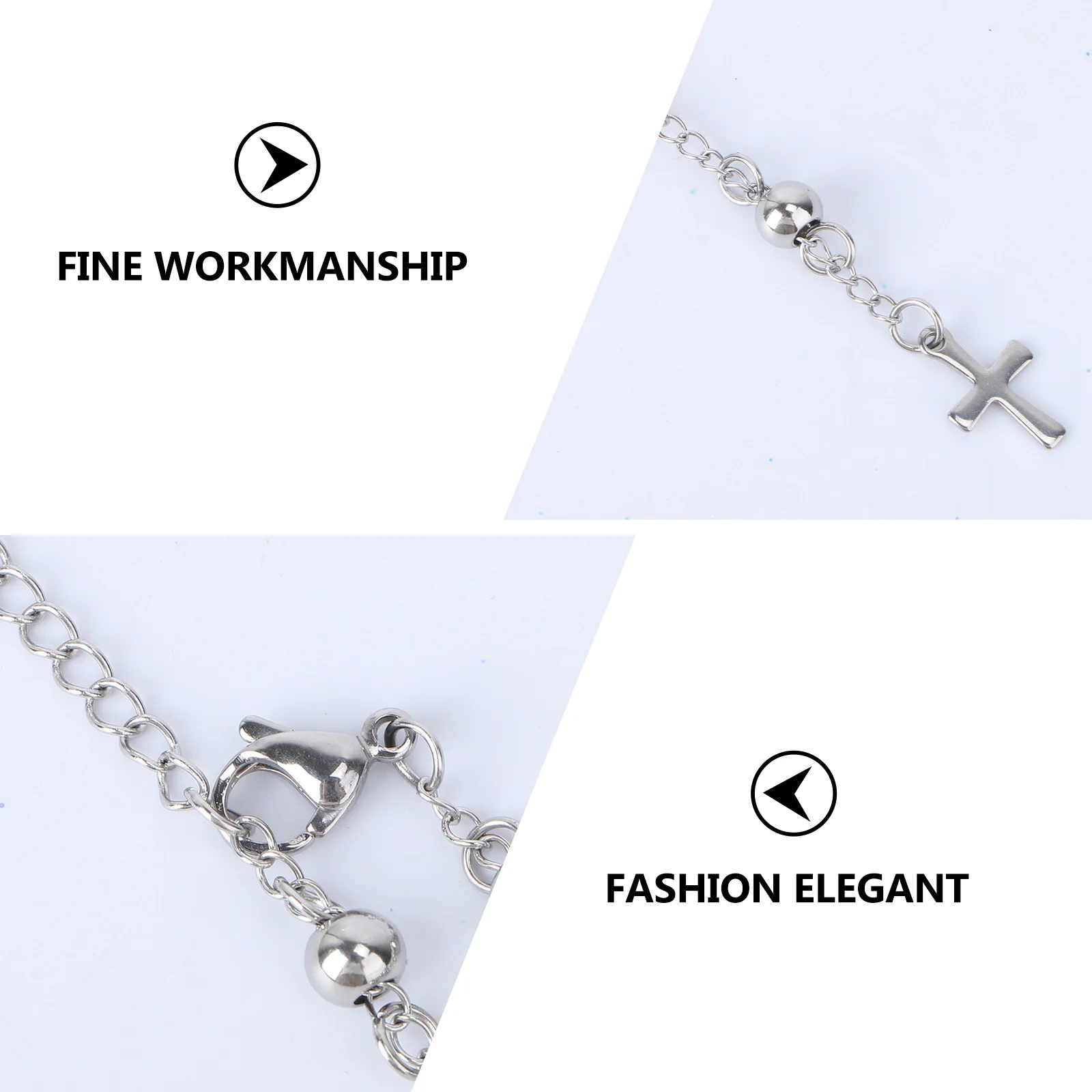 

Rosary Bracelet for Men Women Adjustable Jesus Cross Wrist Chain Punk Retro Style Fashion Jewelry Gift for Travel Anniversary