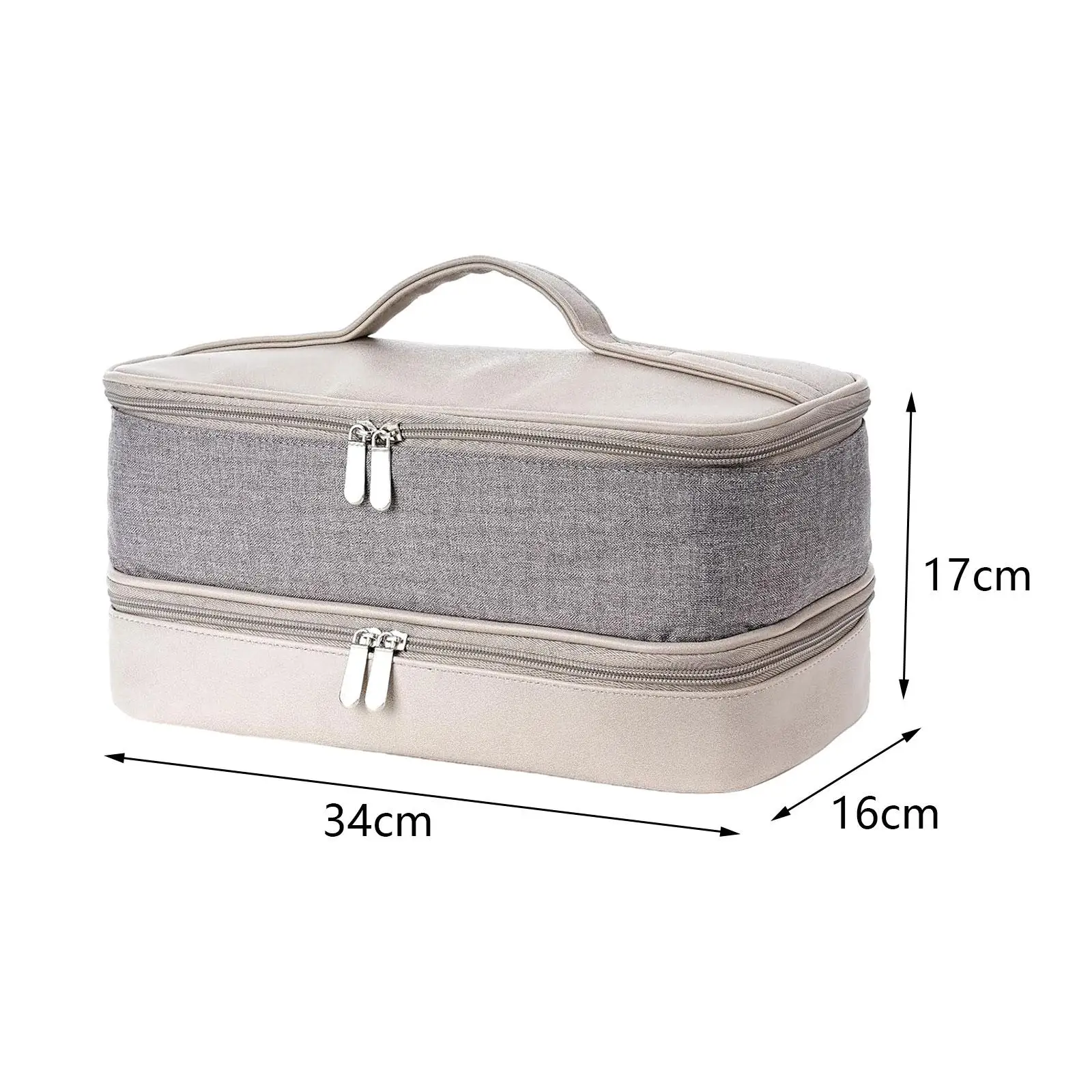 حقيبة تخزين مجفف الشعر، مقاومة للماء، حقيبة حمل متعددة الوظائف بطبقة مزدوجة