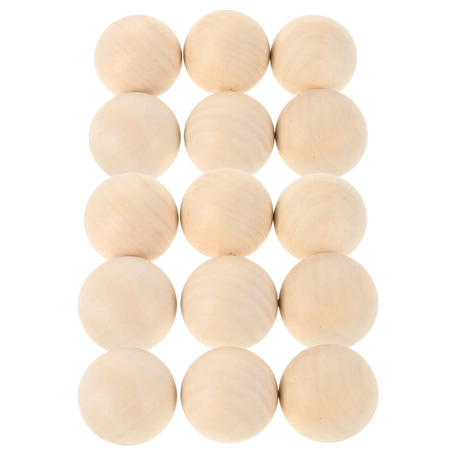 15Pcs Wooden Hockey Balls Natural Hardwood No-Bounce 5Cm Diameter Hockey Training Equipment Indoor Outdoor Stickhandling Balls
