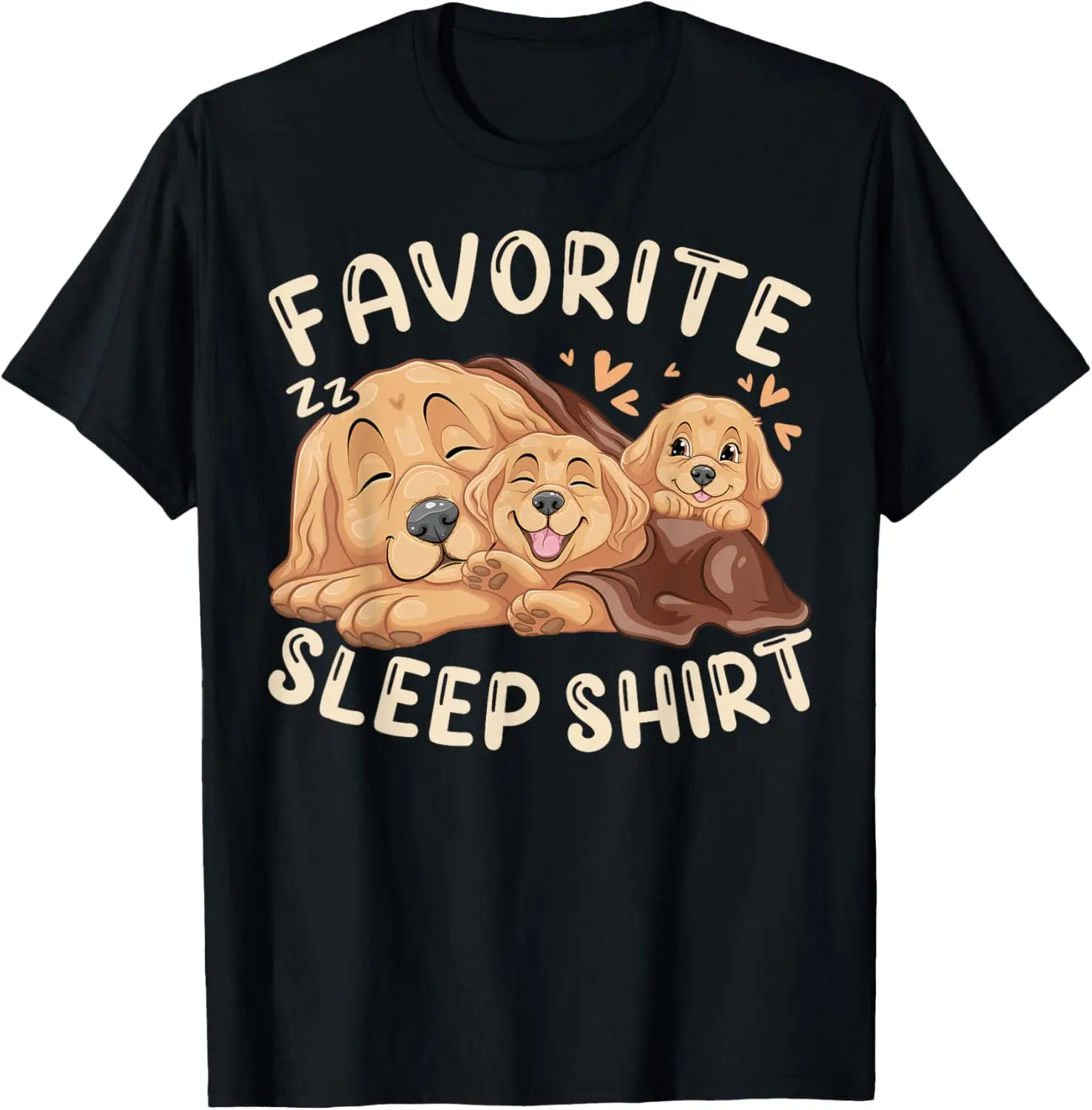 

Favorite Sleep Shirt, Golden Retriever with 2 Puppies T-Shirt