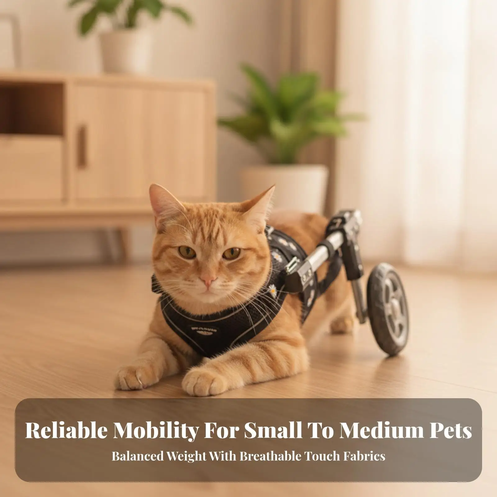 Hind Limb Support Cart for Dogs with Rear Wheels and Adjustable Harness for Pet Walking Assistance and Stability