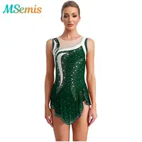 Traje de leotardo de patinaje artístico para gimnasia rítmica para adultos para mujer, Jersey de Ballet, vestidos superpuestos de baile latino de Jazz lírico