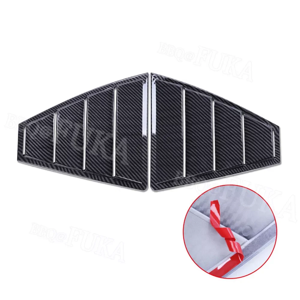 

BBQ@FUKA Car Rear Window Quarter Panel Side Louvers Vent Carbon Fiber Trim For 2017 2018 2019 Elantra Car Sticker accessories
