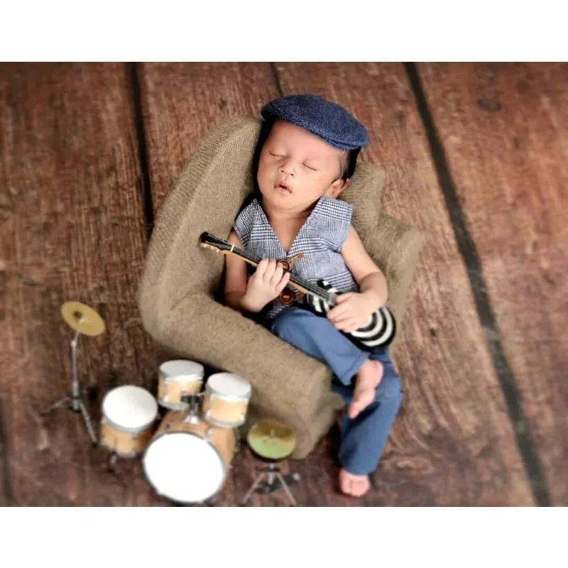 Newborn British Style Photo Outfit - Baby Boy Vest & Shorts Set for Photography - Little Gentleman Infant Photo Prop 2PCS