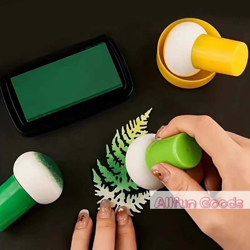 6pcs Colorful Stencil Brush Set With Handles Ink Applicator For Scrapbooking, Card Making, Arts Crafts Wet Dry Gourd Sponge DIY
