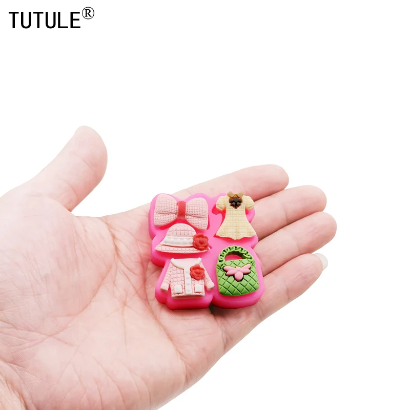 DIY Clothing Suit Resin Clay keychain earrings Mold Bags Bow Tie Accessories silicone mould chocolates cake decorating tool