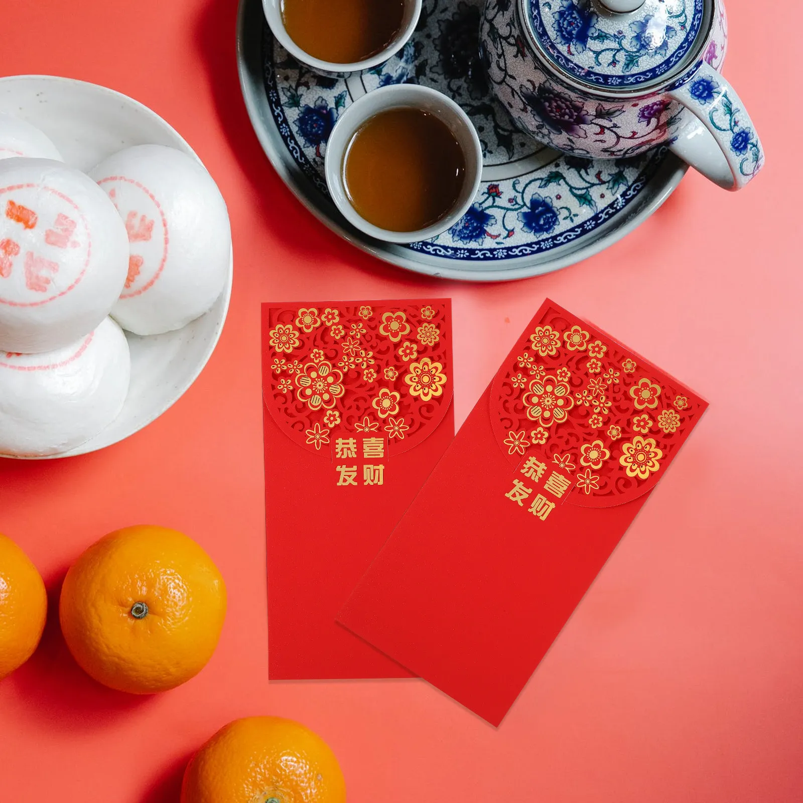 

10Pcs Bright Festive Red Envelopes with Delicate Patterns Chinese Style Money Packets for New Year Red Packet Gifts Spring