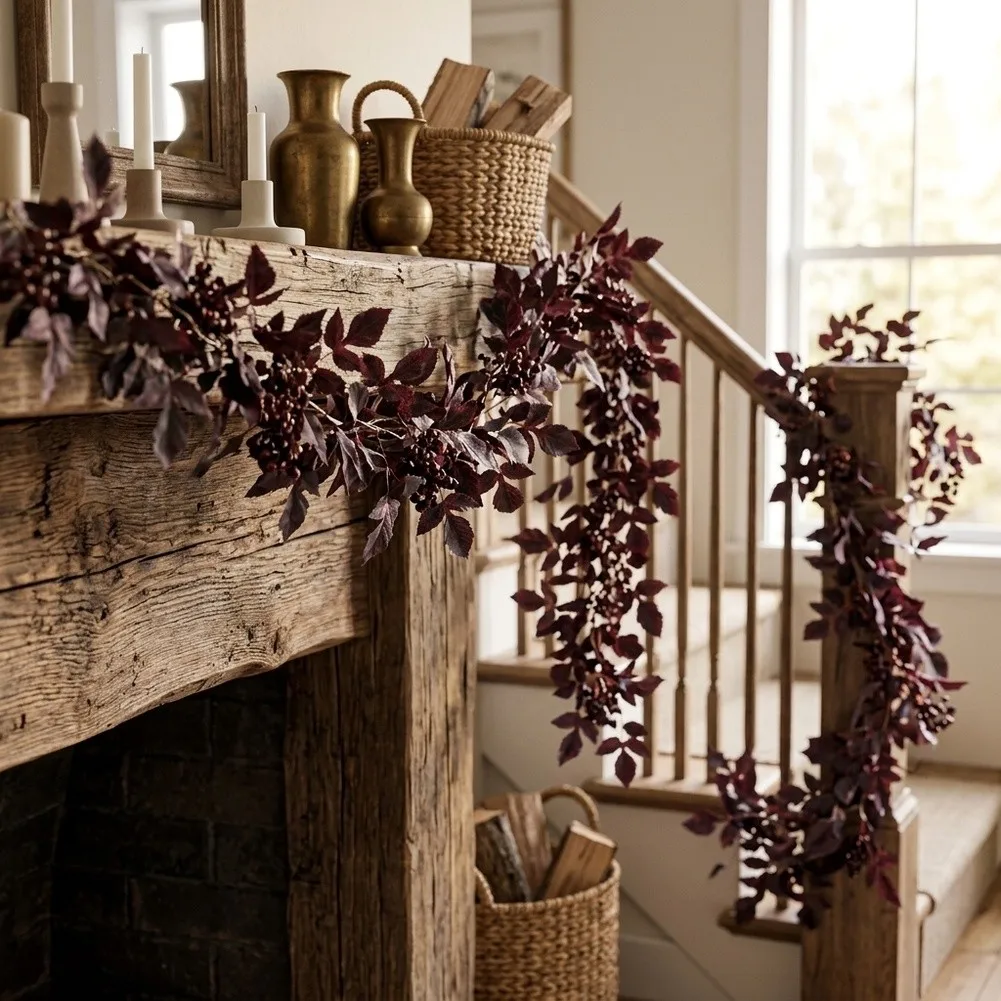Artificial Maple Leaves on Vine Stems for Decor Projects Including Centerpieces Garlands Wreaths and Wall Art Installations