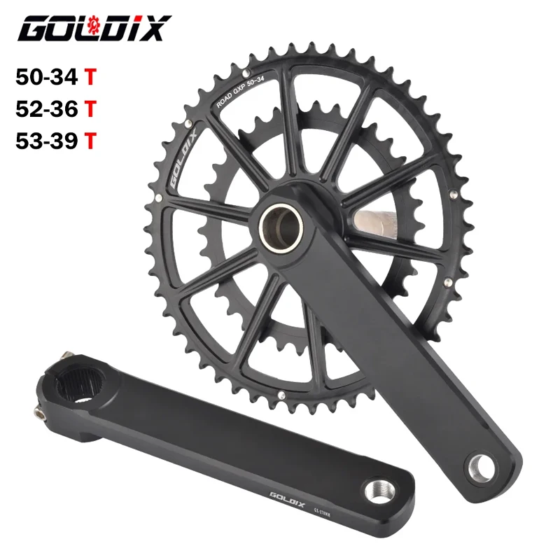 

GOLDIX 165/170/172.5/175mm Road Bike For GXP Crankset Crank arms double Chainring 50-34T/52-36T/53-39T For sram GXP crankset