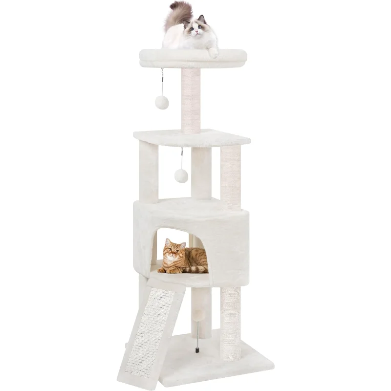 

45in Cat Tree Tower with Big Condo for Indoor Cats,Cat Tower with Scratching Post,Scratching Board and Cat Toys,Multi-Level