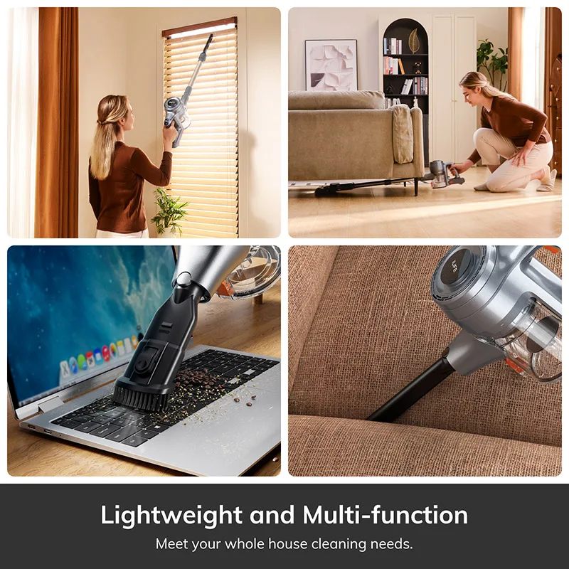 ILIFEH70/H80 Robot aspirador de mano inalámbrico, succión de 21kPa, 1,2 L, taza de polvo, 40 minutos de tiempo, iluminación LED, batería extraíble