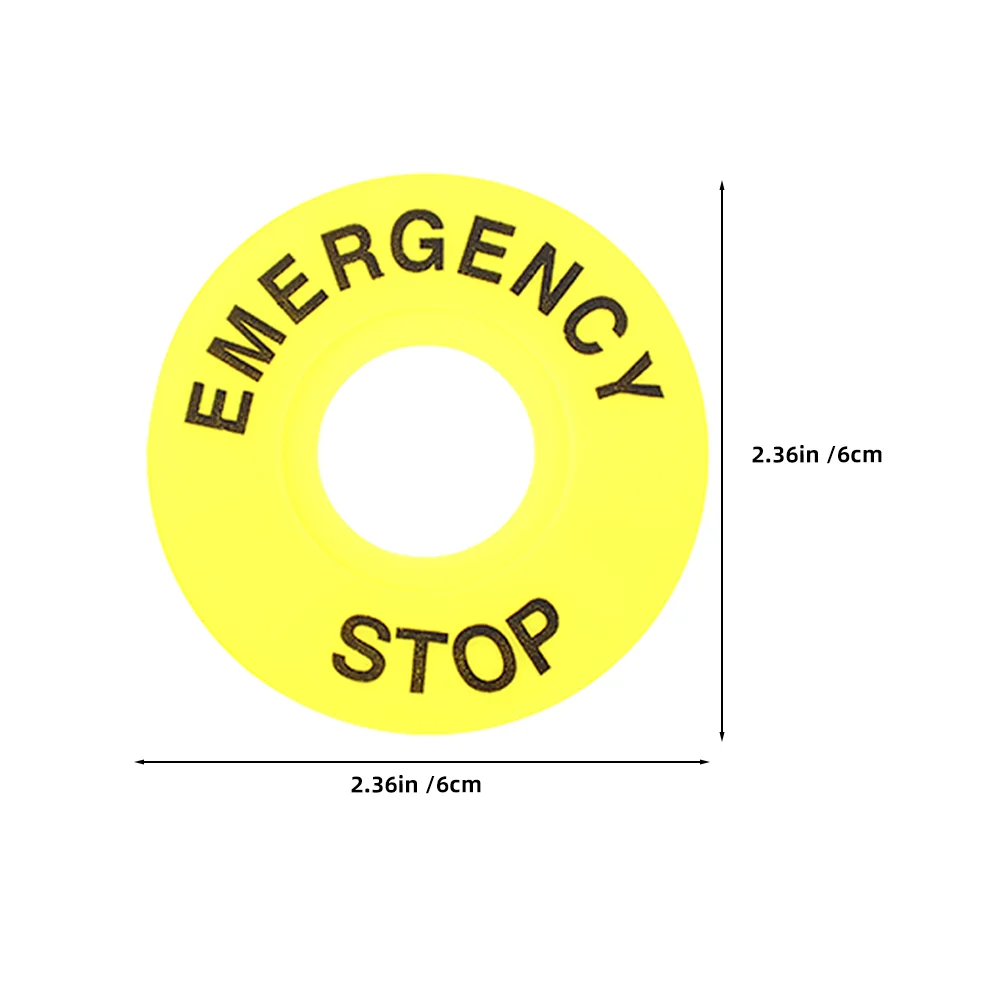 Signage Reflective Stop Signs Emergency Switch Equipment Label Stickers Button Station Toggle Brake Stopper