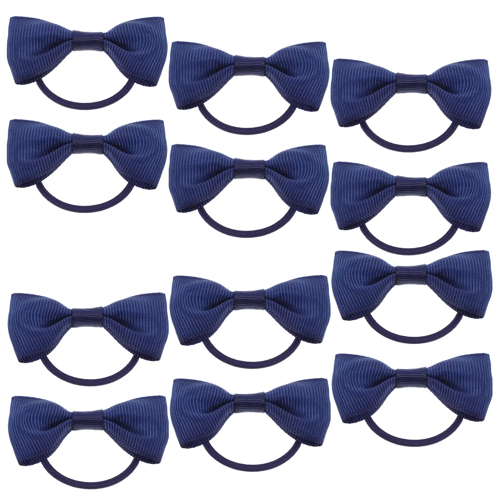 

12Pcs Girls Bow Elastic Hair Bands Stylish Ponytail Holders School Hair Accessories Kit Cute Bowknot Design for Daily Use Party