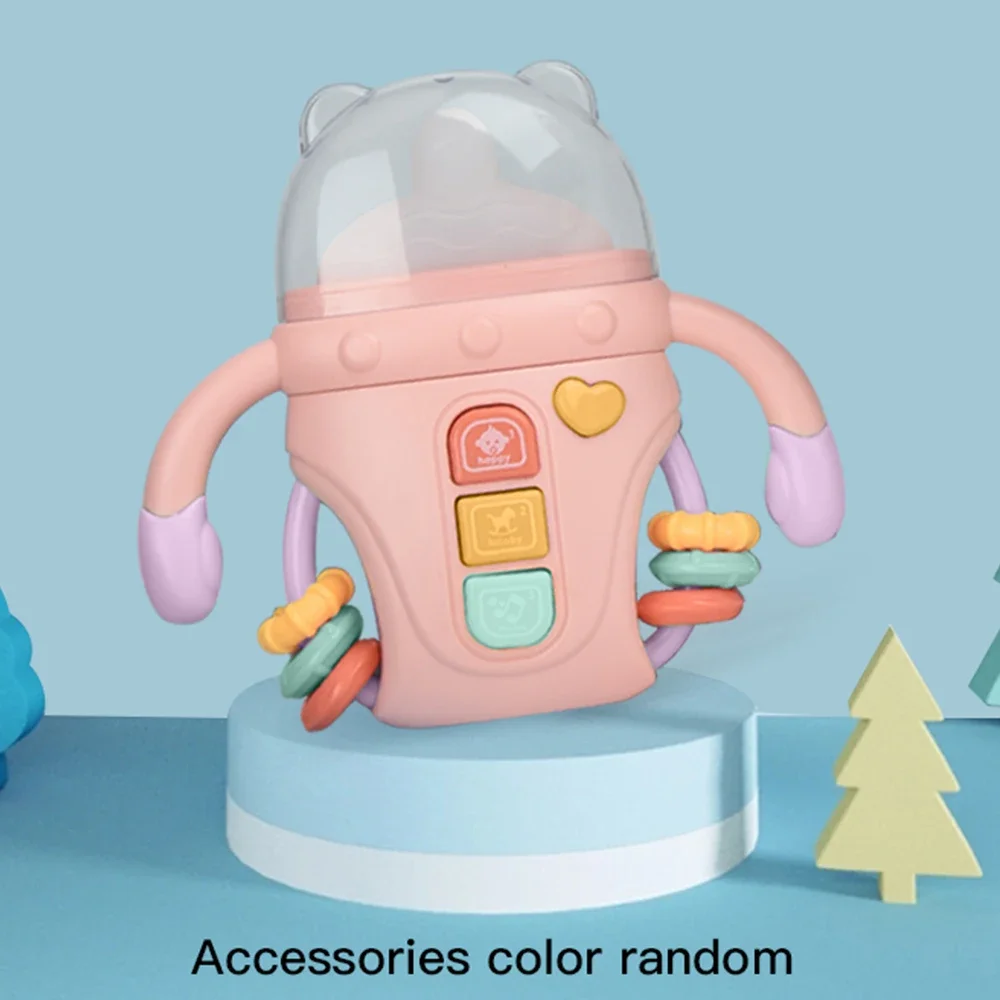 딸랑이 장난감 음악과 조명으로 감각 학습 유아용 남아 여아 선물용 치발기