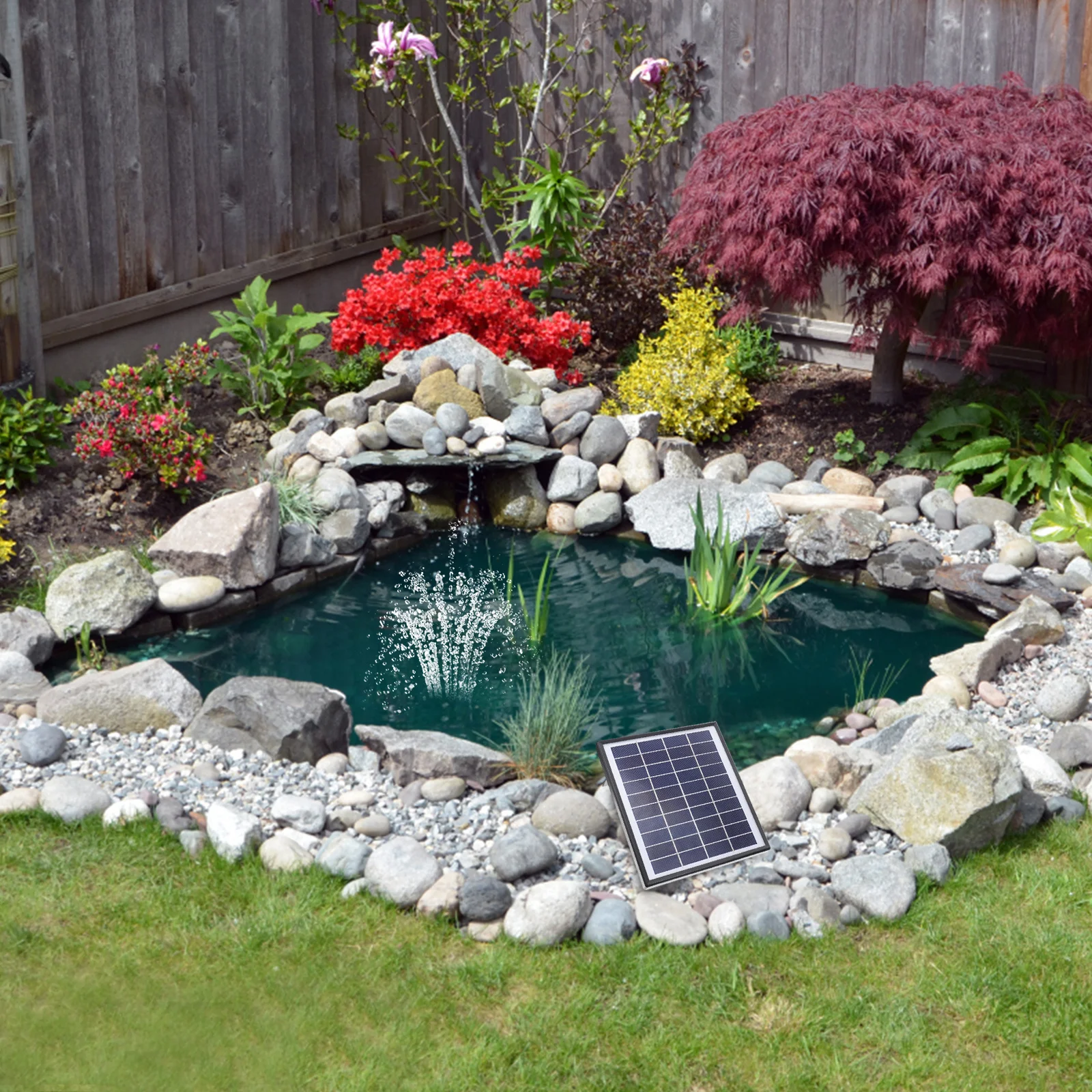 

1Set Multi-Purpose Solar Fountain Set Exquisite Craftsmanship Safe Odor Free Floating Pump Pool Pond Decor Pond Solar Fountain