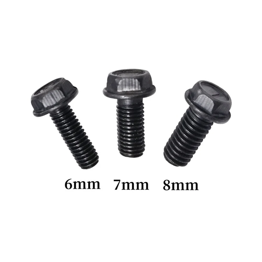10pc Left Hand Saw Blade Reversible Screw Carbon Steel Thread Hex Flange For Cutting Machine Screw Pressure Plate Back M8 M7 M6