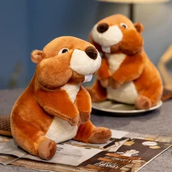 New Simulation Sitting Beaver Plush Doll Cartoon Fluffy Beaver Toy For Children Lovely Birthday Christmas Gift Doll Room Decor